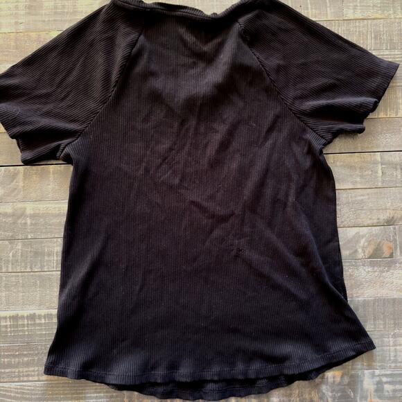 Maurices 24/7 Black Fitted Scoop Neck Ribbed Top Size 2X - Picture 2 of 3